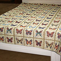 Гобеленовое покрывало для кровати «Коллекция бабочек»